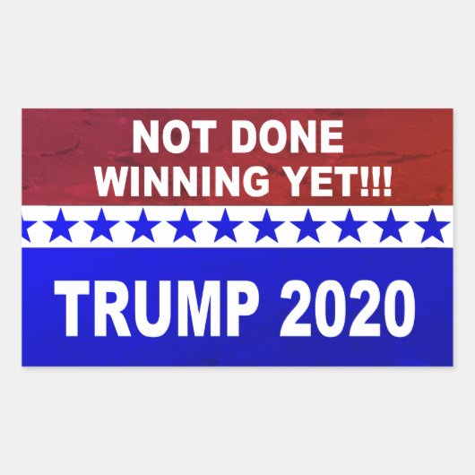 トランプ2020まだ赤、白、青の勝利を行っていない 長方形シール (正面)