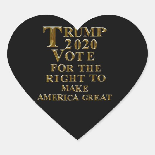トランプ2020アメリカをグレアにする権利のための投票 ハートシール (正面)