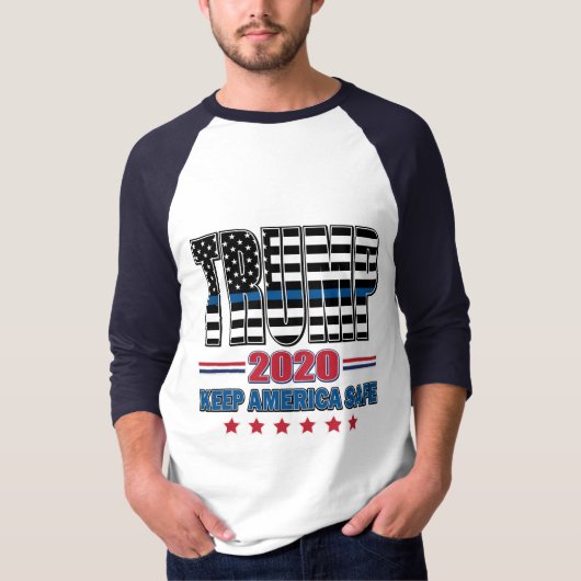 トランプ2020アメリ保ア・セーフ Tシャツ (正面)