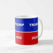 トランプ2020オンブルー赤と白 コーヒーマグカップ (正面右)