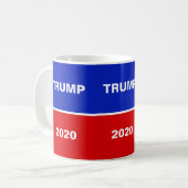 トランプ2020オンブルー赤と白 コーヒーマグカップ (正面左)