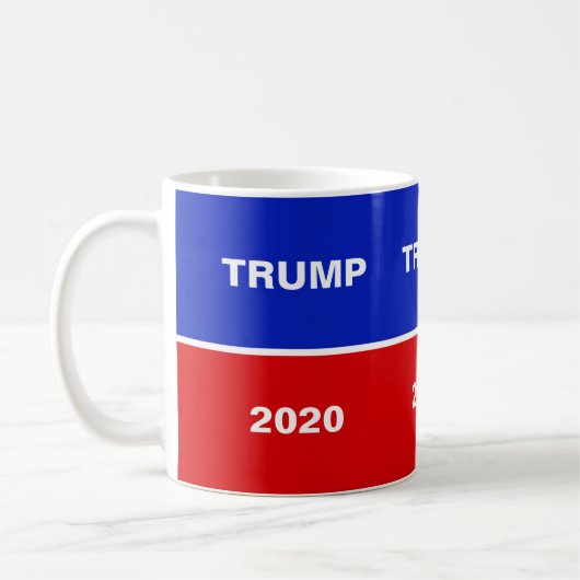 トランプ2020オンブルー赤と白 コーヒーマグカップ (左)