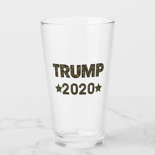 トランプ2020カモフラージュ文字 タンブラーグラス (正面)