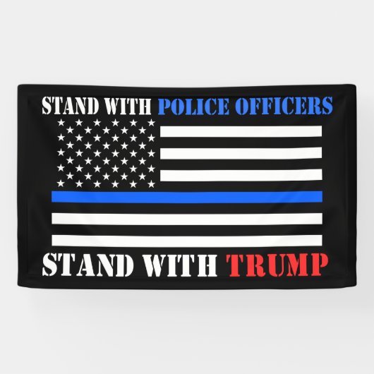 トランプ2020スタンド、警官トランプ·ペンス 横断幕 (横)