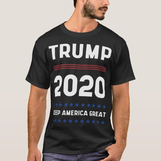 トランプ2020保アメリカ素晴らし – 米国国旗のギフトポリ Tシャツ (正面)