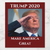トランプ2020再びアメリカを素晴らし作る ワインラベル (シングルラベル)