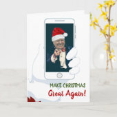 トランプ2020再びサンタ素晴らしーにクリスマスを作る！ カード (黄色い花)