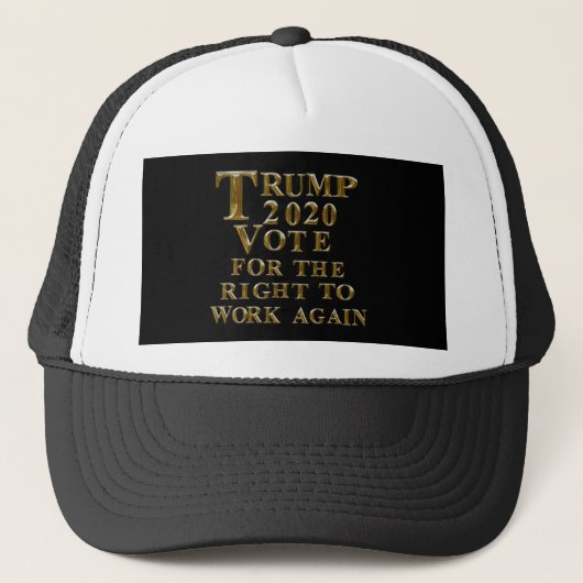トランプ2020再び働く権利のための投票 キャップ (正面)