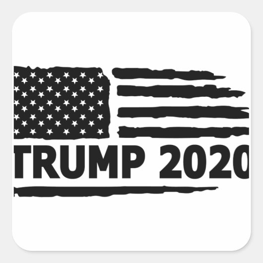 トランプ2020国旗 スクエアシール (正面)