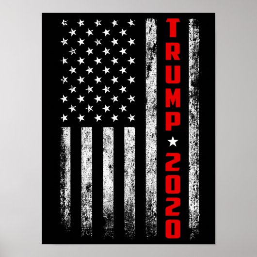 トランプ2020国旗 ポスター (正面)