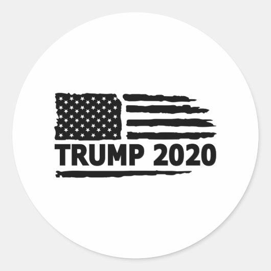 トランプ2020国旗 ラウンドシール (正面)