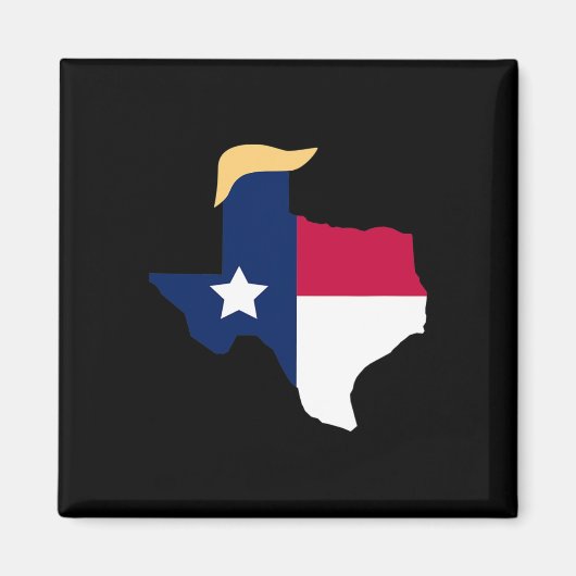トランプ2020年選挙テキサス州国旗のトランプの髪 マグネット (正面)