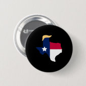 トランプ2020年選挙テキサス州国旗のトランプの髪 缶バッジ (正面&裏面)