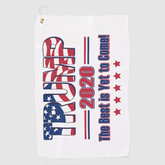 トランプ2020最高のはまだ来だ ゴルフタオル (正面)