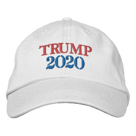 トランプ2020白い野球帽 刺繍入りキャップ