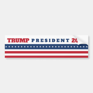 トランプ2020赤白・青国旗 バンパーステッカー