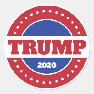 トランプ2020赤白&青 ラウンドシール