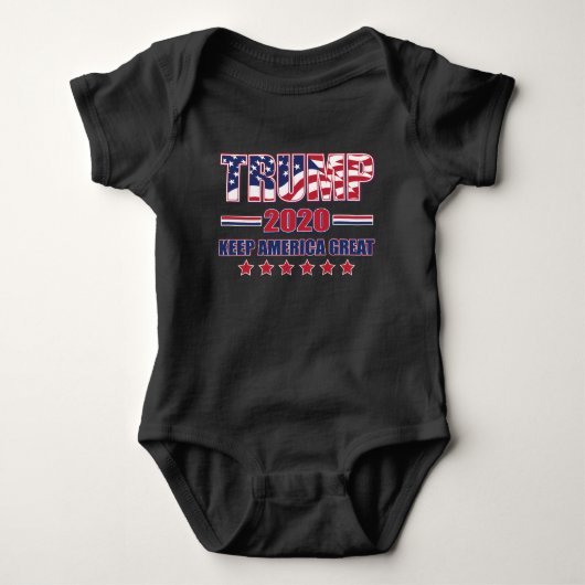 トランプ2020 アメリカを再び偉大に ベビーボディスーツ (正面)