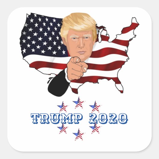 トランプ2020 スクエアシール (正面)