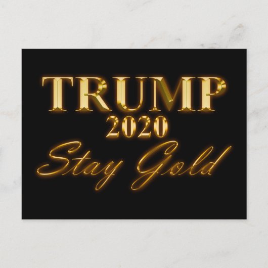トランプ2020 – ステイ金ゴールド ポストカード (正面)