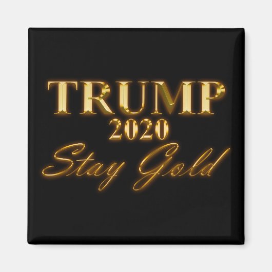 トランプ2020 – ステイ金ゴールド マグネット (正面)