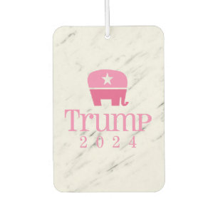 トランプ2024かわいいピンクの象 カーエアーフレッシュナー