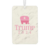 トランプ2024かわいいピンクの象 カーエアーフレッシュナー (裏面)