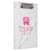 トランプ2024かわいいピンクの象 クリップボード (右)