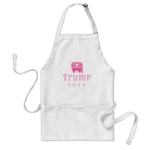 トランプ2024かわいいピンクの象 スタンダードエプロン