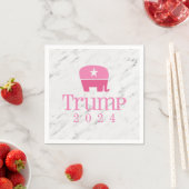 トランプ2024かわいいピンクの象 スタンダードカクテルナプキン (インサイチュ)