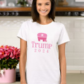 トランプ2024かわいいピンクの象 Tシャツ