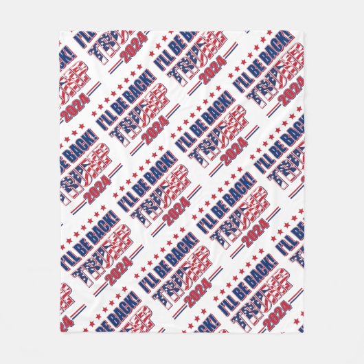 トランプ2024が戻ってくる フリースブランケット (正面)