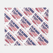 トランプ2024が戻ってくる フリースブランケット (正面(横))