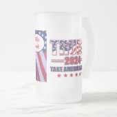 トランプ2024が戻ってくる フロストグラスビールジョッキ (正面右)