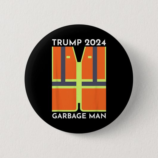トランプ2024ごみ男おもしろい生ごみ愛国者Supp 缶バッジ (正面)