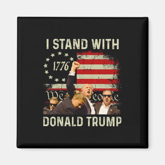 トランプ2024とおもしろい立つ マグネット (正面)