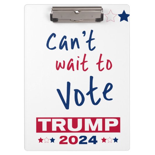 トランプ2024に投票するのを待つことができない クリップボード (正面)