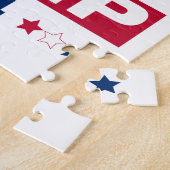 トランプ2024に投票するのを待つことができない ジグソーパズル (側面)