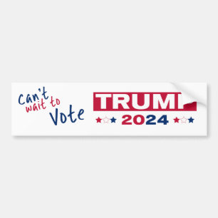 トランプ2024に投票するのを待つことができない バンパーステッカー