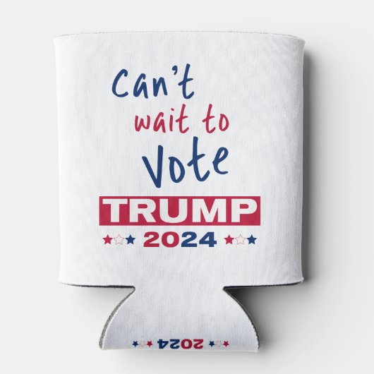 トランプ2024に投票するのを待つことができない 缶クーラー (裏面)