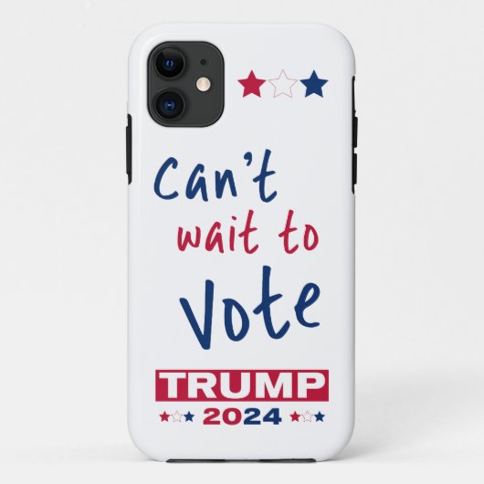 トランプ2024に投票するのを待つことができない Case-Mate iPhoneケース (裏面)