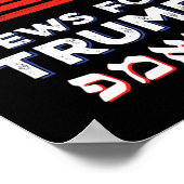 トランプ2024のためのイスラエル米国ヘブライ選挙ユダヤ人V ポスター (角)