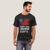 トランプ2024のためのイスラエル米国ヘブライ選挙ユダヤ人V Tシャツ (正面フル)