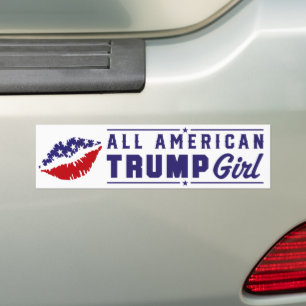 トランプ2024のためのオールアメリカンのトランプの女の子の女性 バンパーステッカー