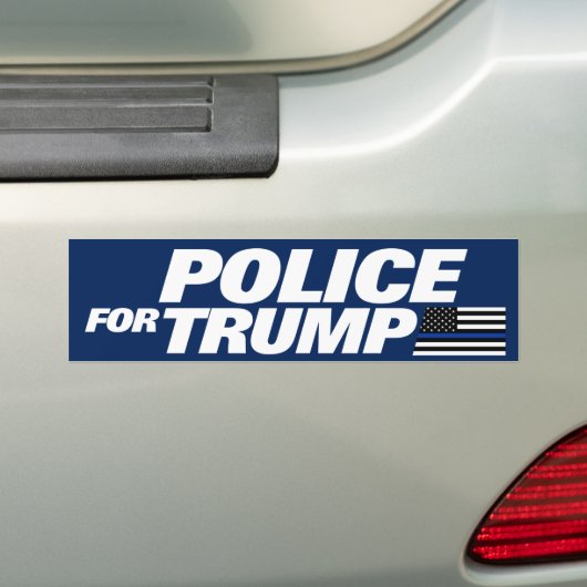トランプ2024のためのトランプのブルーライン警察のための警官 バンパーステッカー (車上)
