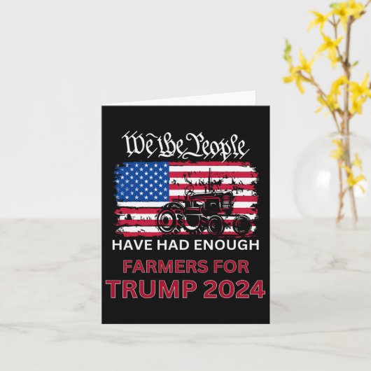 トランプ2024のための共和党の農家我々国民 カード (黄色い花)