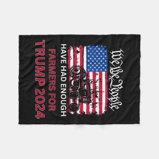 トランプ2024のための共和党の農家我々国民 フリースブランケット (正面(横))