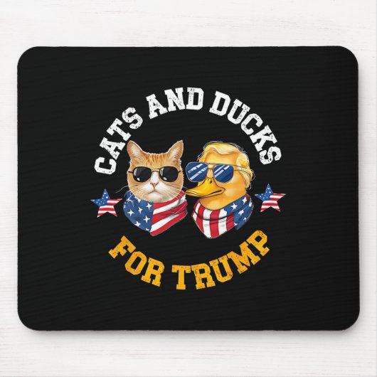 トランプ2024のための猫とアヒル マウスパッド (正面)