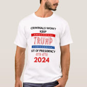 トランプ2024のアンチ犯罪者を支援する Tシャツ (正面)