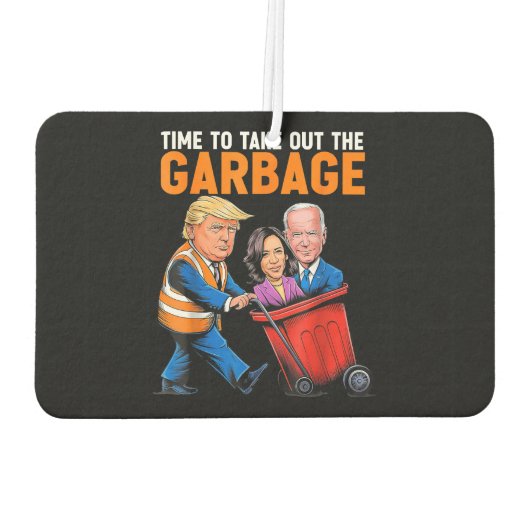 トランプ2024のゴミおもしろいギャーブを取り出す時間 カーエアーフレッシュナー (裏面)